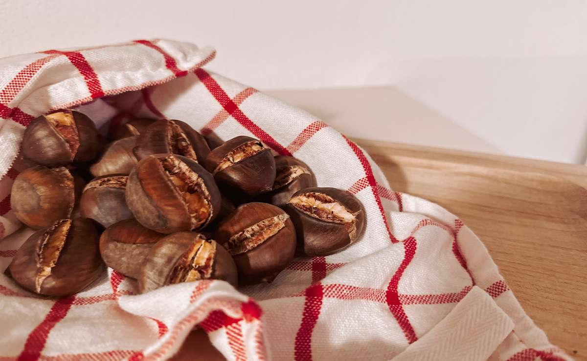 castagne cotte nella friggitrice ad aria