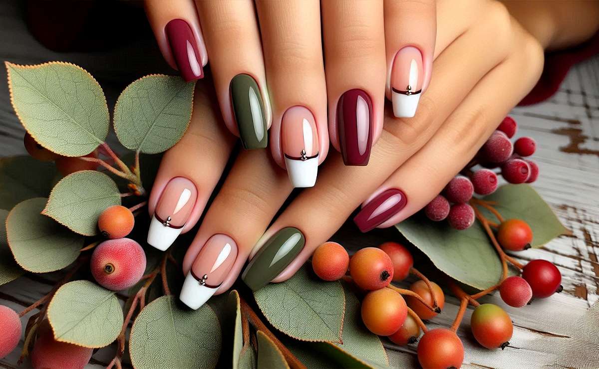 Nail art autunnale con french 