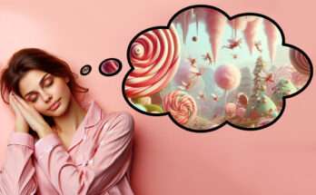 donna che dorme e sogna di mangiare dolci
