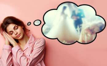 donna dorme e sogna di sposarsi