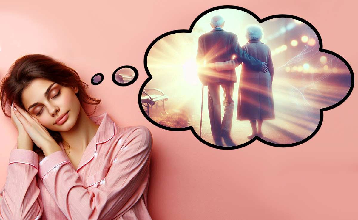 donna che sogna i nonni che camminano allontanandosi di spalle