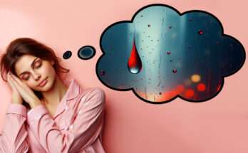 donna dorme e sogna il sangue