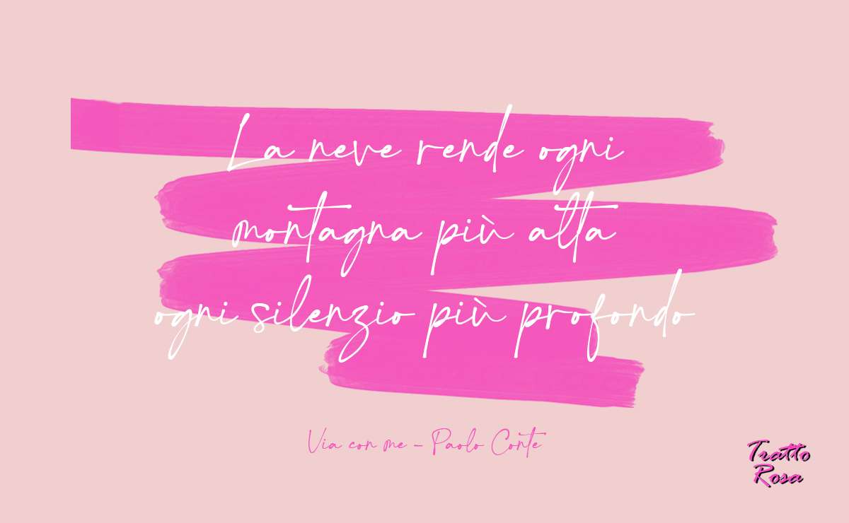 Frase sulla neve in montagna