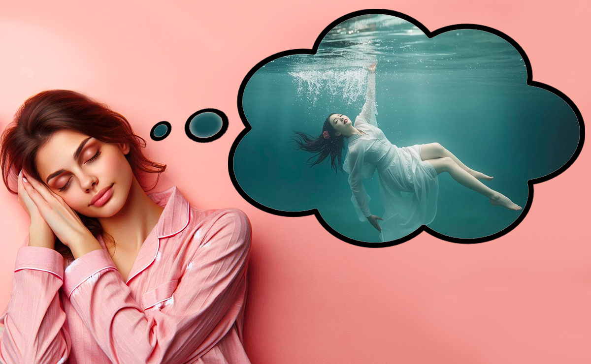 Donna che dorme e sogna di cadere sott’acqua