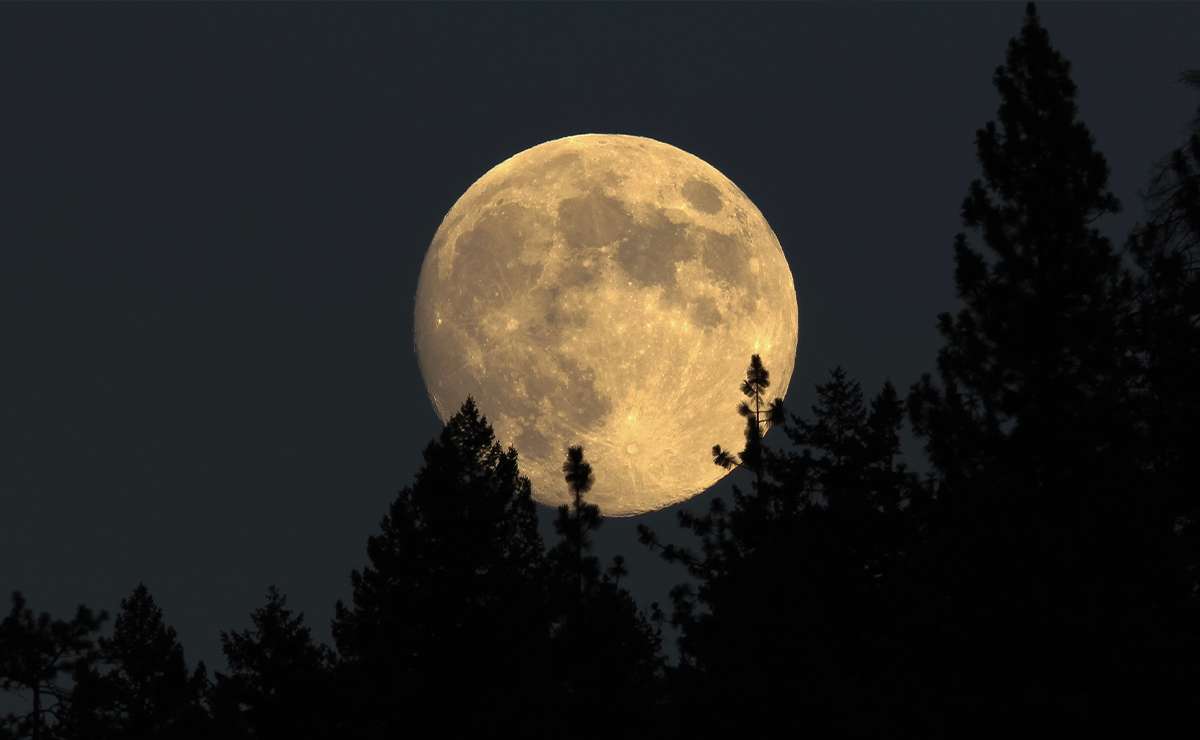Luna piena nel cielo notturno